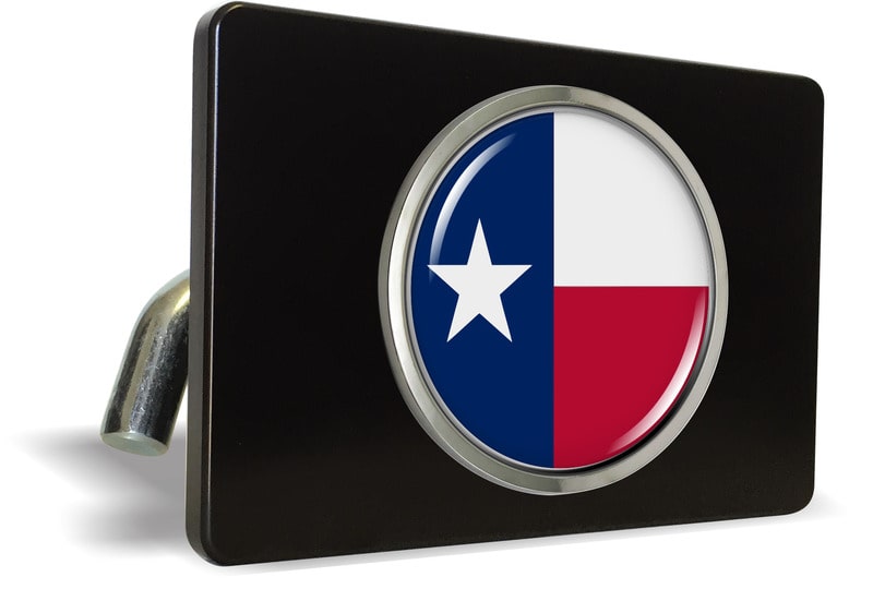Texas State Flag - Tow Hitch Cover with Chrome Emblem